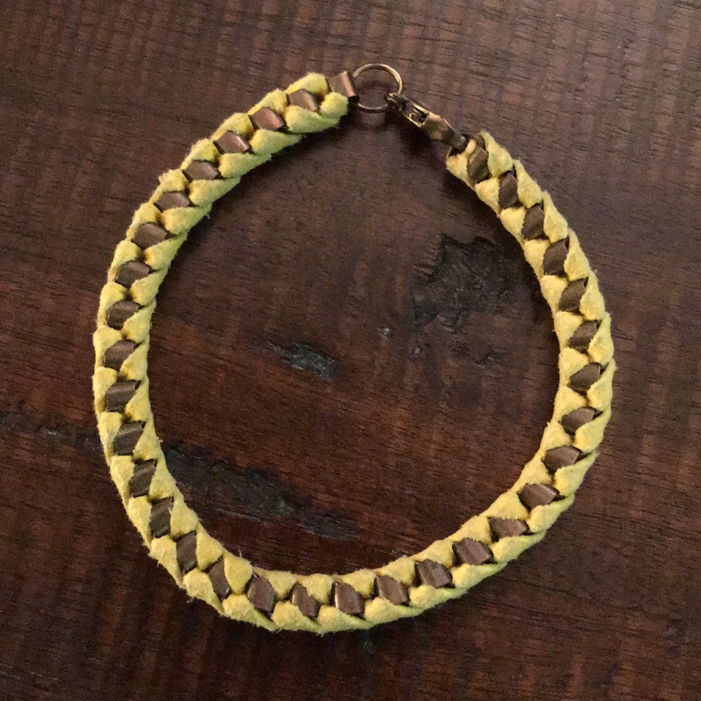 Braided Suede and Metal Bracelet